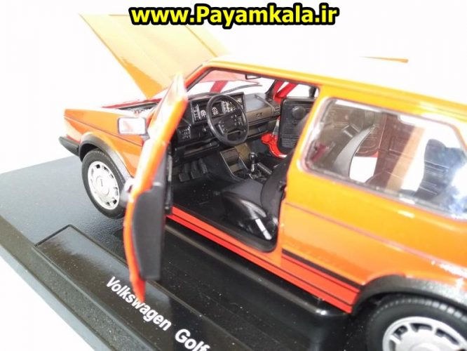 ماکت فلزی فولکس واگن گلف بزرگ (1:18) (VOLKSWAGEN GOLF I GTI BY WELLY) رنگ قرمز