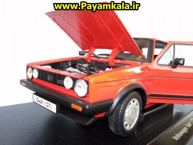 ماکت فلزی فولکس واگن گلف بزرگ (1:18) (VOLKSWAGEN GOLF I GTI BY WELLY) رنگ قرمز