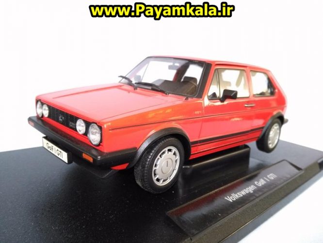 ماکت فلزی فولکس واگن گلف بزرگ (1:18) (VOLKSWAGEN GOLF I GTI BY WELLY) رنگ قرمز