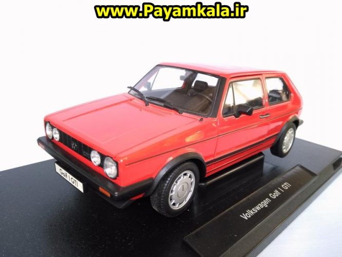 ماکت فلزی فولکس واگن گلف بزرگ (1:18) (VOLKSWAGEN GOLF I GTI BY WELLY) رنگ قرمز