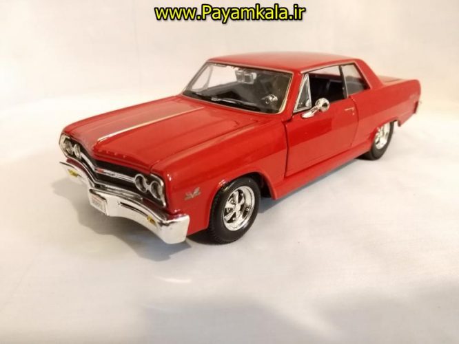 ماکت فلزی ماشین اسباب بازی شورلت مالیبو بزرگ سایز (1:24) رنگ قرمز (1965 CHEVROLET MALIBU SS BY MAISTO)