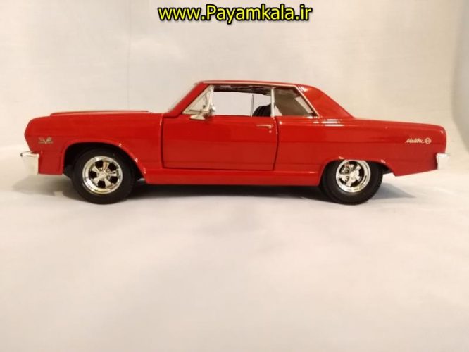 ماکت فلزی ماشین اسباب بازی شورلت مالیبو بزرگ سایز (1:24) رنگ قرمز (1965 CHEVROLET MALIBU SS BY MAISTO)