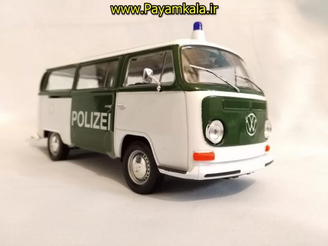 فولکس استیشن بزرگ (1:24) (POLIZEI VOLKSWAGEN1972 BUS T2 WELLY)