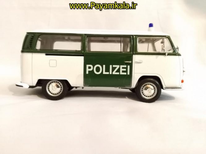 فولکس استیشن بزرگ (1:24) (POLIZEI VOLKSWAGEN1972 BUS T2 WELLY)