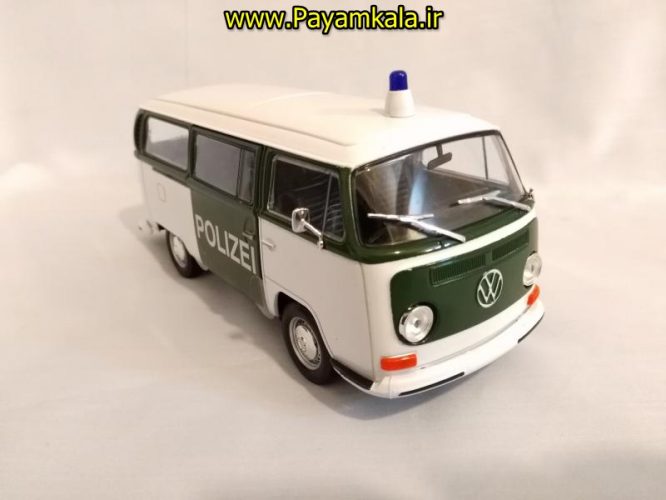 فولکس استیشن بزرگ (1:24) (POLIZEI VOLKSWAGEN1972 BUS T2 WELLY)