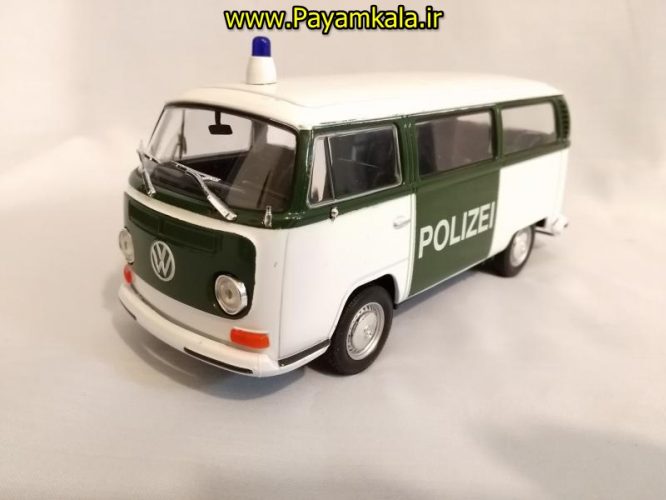 فولکس استیشن بزرگ (1:24) (POLIZEI VOLKSWAGEN1972 BUS T2 WELLY)