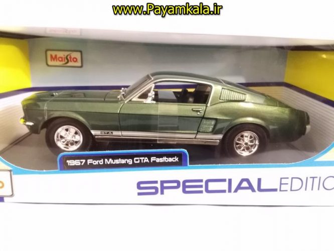 ماکت فورد موستانگ مایستو بزرگ (1:18) مدل 1967 FORD MUSTANG GTA FASTBACK