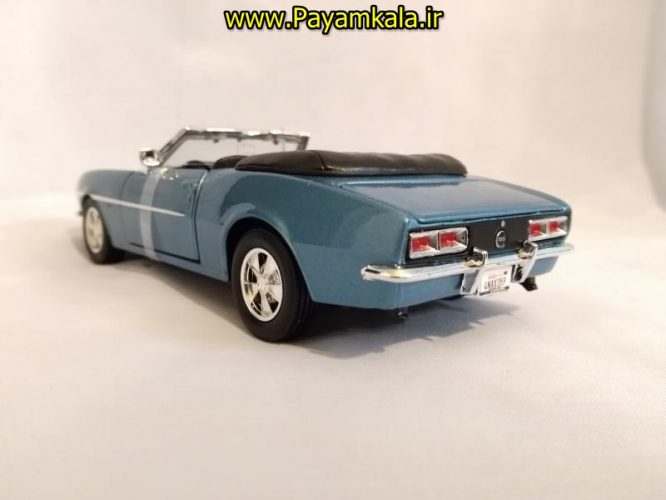 ماکت فلزی ماشین اسباب بازی شورلت مالیبو بزرگ سایز (1:24) رنگ آبی (1965 CHEVROLET CAMARO SS 396 CONVERTIBLE BY MAISTO)