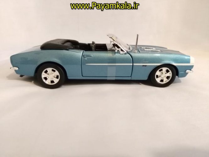 ماکت فلزی ماشین اسباب بازی شورلت مالیبو بزرگ سایز (1:24) رنگ آبی (1965 CHEVROLET CAMARO SS 396 CONVERTIBLE BY MAISTO)