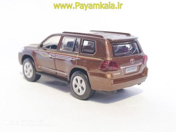 (سایز معمولی) اسباب بازی تویوتا چراغدار (TOYOTA LANDCRUISER BY KINGSTOY) قهوه ای متالیک