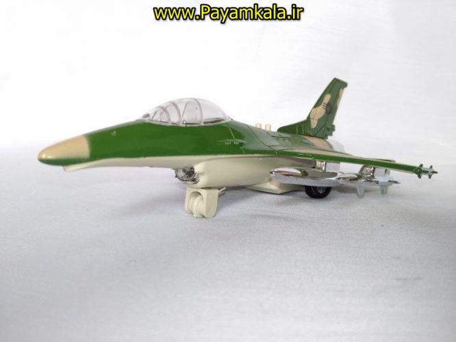 هواپیما جنگنده F-16 صدادار-چراغدار فلزی دربازشو عقب کش