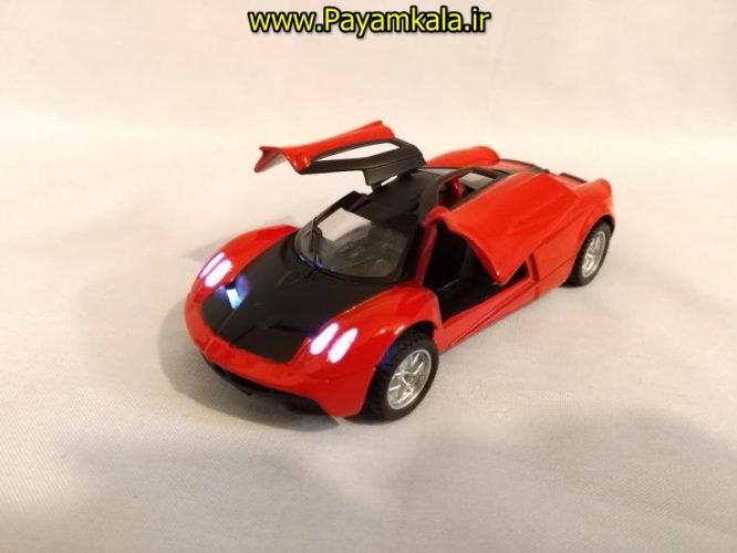 ماشین اسباب بازی فلزی عقب کش پاگانی چراغدار-موزیکال (PAGANI)