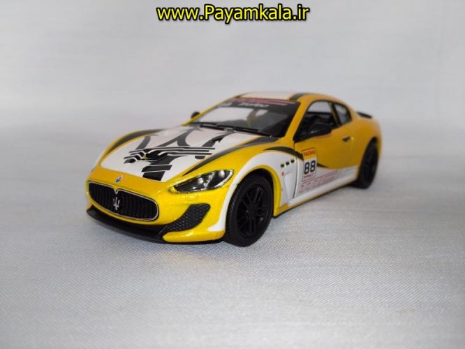 (طرح دار) ماکت ماشین اسباب بازی فلزی مازراتی (Maserati GranTurismo MC Stradale BY KINSMART)