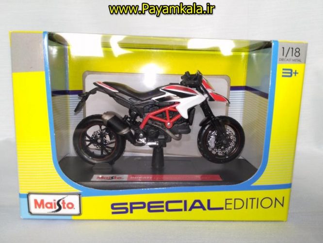 ماکت فلزی موتورسیکلت دوکاتی (DUCATI HYPERMOTARO SP 2013 BY MAISTO)(1/18)