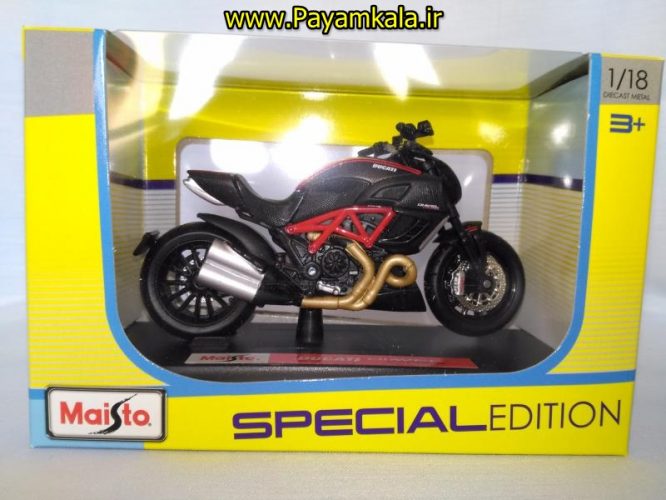 ماکت فلزی موتورسیکلت دوکاتی (DUCATI DIAVEL CARBON BY MAISTO)(1/18)