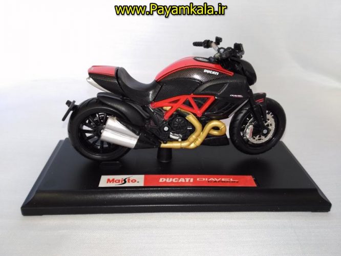 ماکت فلزی موتورسیکلت دوکاتی (DUCATI DIAVEL CARBON BY MAISTO)(1/18)