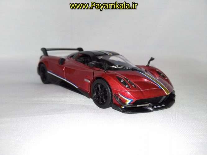 (طرح جدید) ماشین اسباب بازی فلزی عقب کش پاگانی (PAGANI HUAYRA BC 2016 BY KINSMART) آبی