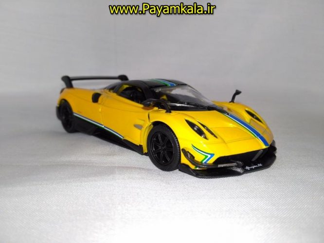 (طرح جدید) ماشین اسباب بازی فلزی عقب کش پاگانی (PAGANI HUAYRA BC 2016 BY KINSMART)