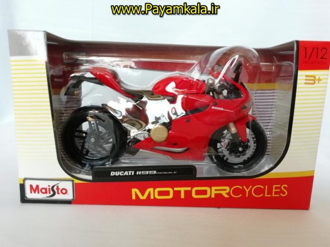 (سایز بزرگ) ماکت فلزی موتورسیکلت دوکاتی (DUCATI 1199 PANIGALE BY MAISTO)(1/12)