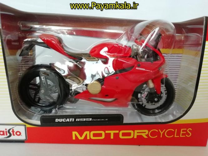 (سایز بزرگ) ماکت فلزی موتورسیکلت دوکاتی (DUCATI 1199 PANIGALE BY MAISTO)(1/12)