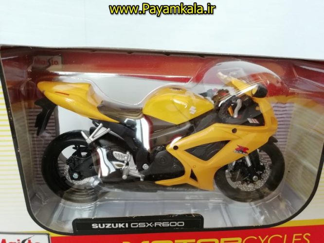 (سایز بزرگ) ماکت فلزی موتورسیکلت سوزوکی (SUZUKI GSX-R600 BY MAISTO)(1/12)