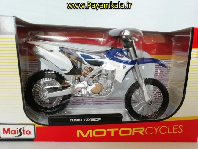 (سایز بزرگ) ماکت فلزی موتورسیکلت یاماها (YAMAHA YZ450F BY MAISTO)(1/12)