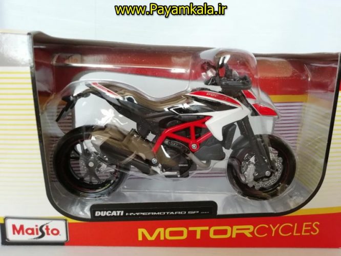 (سایز بزرگ) ماکت فلزی موتورسیکلت دوکاتی (DUCATI HYPERMOTARO SP 2013 BY MAISTO)(1/12)