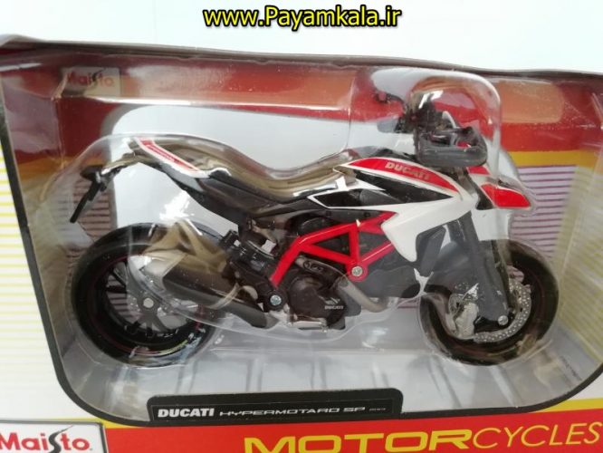 (سایز بزرگ) ماکت فلزی موتورسیکلت دوکاتی (DUCATI HYPERMOTARO SP 2013 BY MAISTO)(1/12)