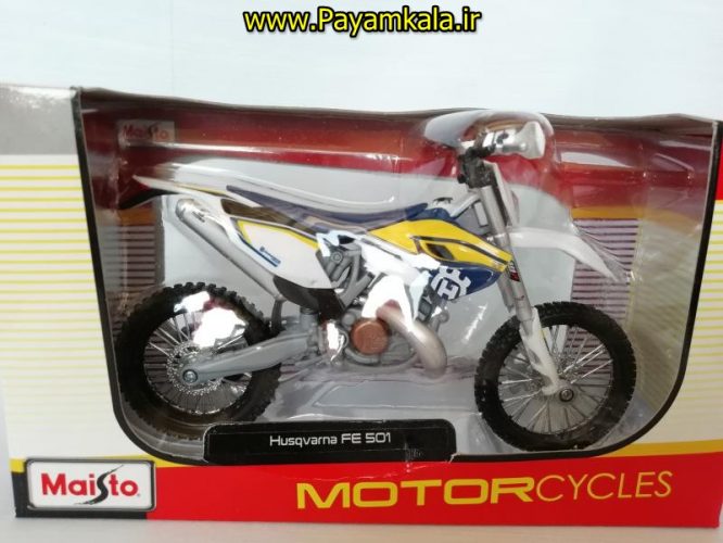 (سایز بزرگ) ماکت فلزی موتورسیکلت هوندا (HONDA HUSQVARNA FE 501 BY MAISTO)(1/12)