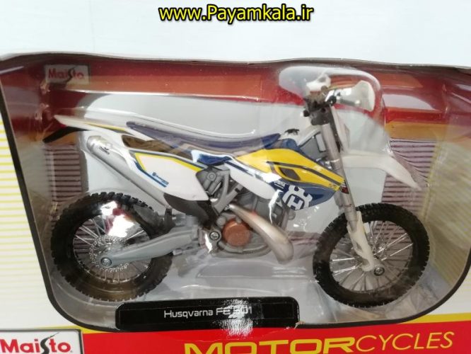 (سایز بزرگ) ماکت فلزی موتورسیکلت هوندا (HONDA HUSQVARNA FE 501 BY MAISTO)(1/12)