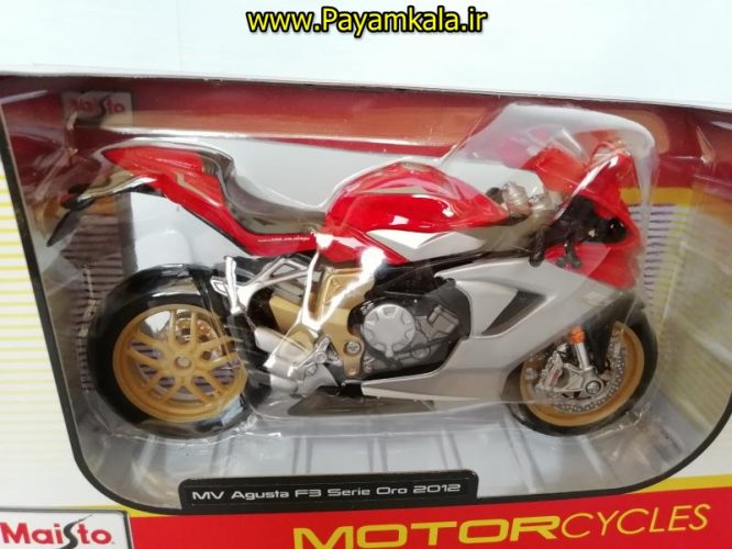 (سایز بزرگ) ماکت فلزی موتورسیکلت ام وی (MV AGUSTA F3 SERIE ORO 2012 BY MAISTO)(1/12)