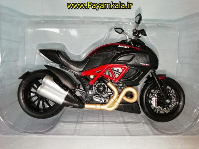 (سایز بزرگ) ماکت فلزی موتورسیکلت دوکاتی (DUCATI DIAVEL CARBON BY MAISTO)(1/12)