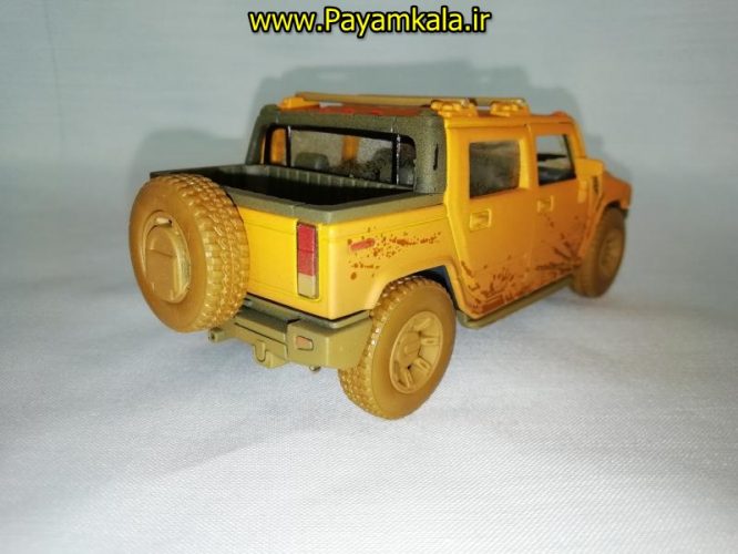 (خاکی) ماکت ماشین اسباب بازی هامر (HUMMER 2005 H2 SUT BY KINSMART)