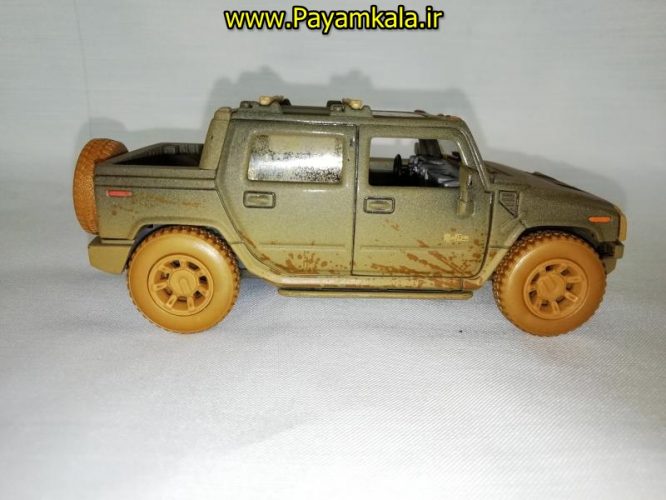 (خاکی) ماکت ماشین اسباب بازی هامر (HUMMER 2005 H2 SUT BY KINSMART)