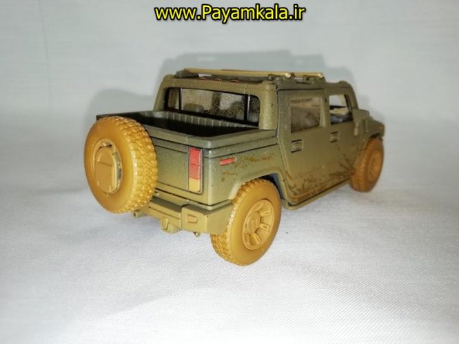 (خاکی) ماکت ماشین اسباب بازی هامر (HUMMER 2005 H2 SUT BY KINSMART)