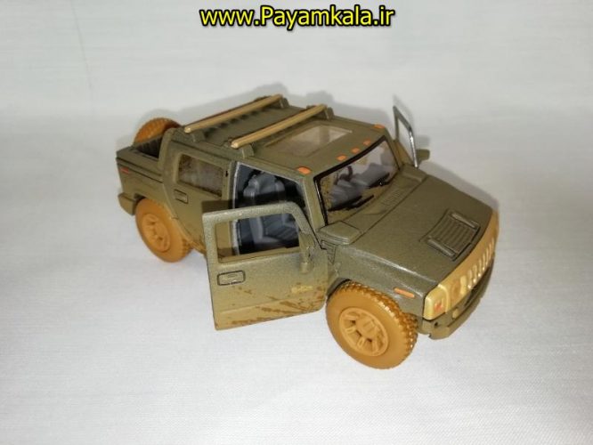 (خاکی) ماکت ماشین اسباب بازی هامر (HUMMER 2005 H2 SUT BY KINSMART)