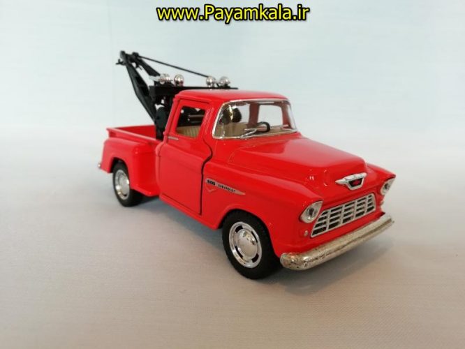 ماکت ماشین اسباب بازی وانت شورلت جرثقیل دار (1955 CHEVY 3100 STEPSIDE TOW TRUCK)