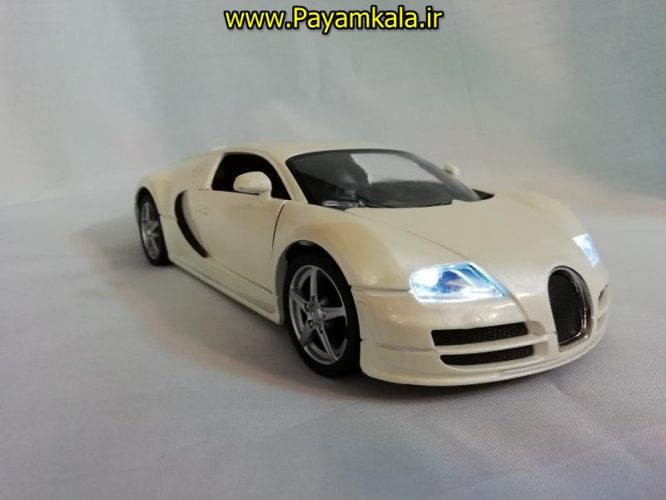 (موزیکال-چراغدار)ماکت فلزی عقب کش بوگاتی ویرون بزرگ (1:24) (Bugatti Veyron)