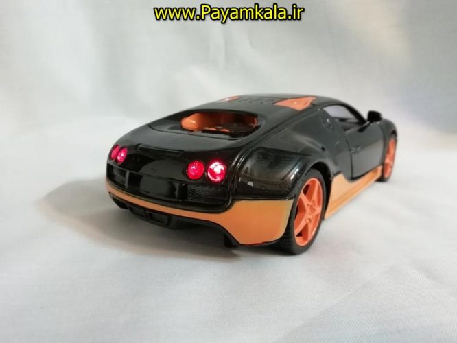 (موزیکال-چراغدار)ماکت فلزی عقب کش بوگاتی ویرون بزرگ (1:24) (Bugatti Veyron)