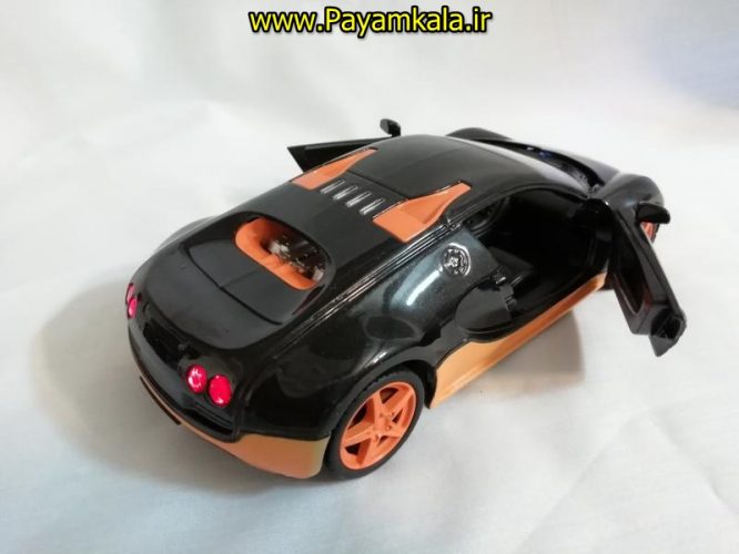 (موزیکال-چراغدار)ماکت فلزی عقب کش بوگاتی ویرون بزرگ (1:24) (Bugatti Veyron)