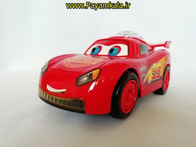 (موزیکال-رقص نور- باطری خور) ماشین مک کویین برقی بزرگ مقیاس 1:24 (CARS 3)