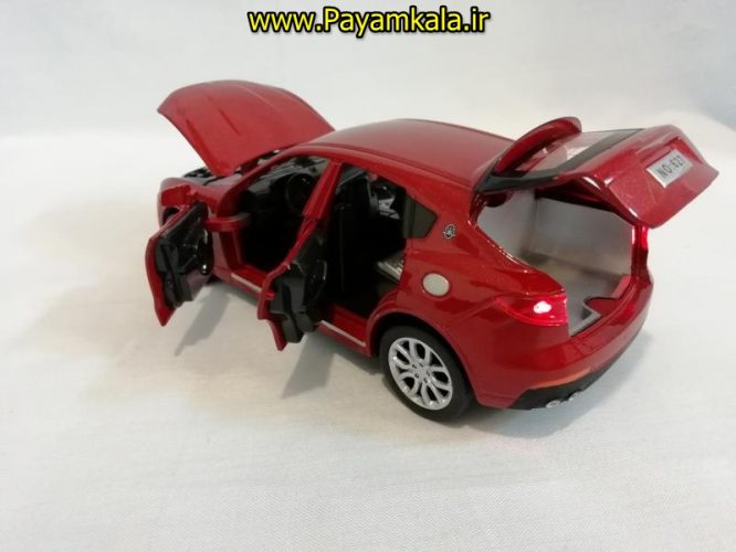 (شش در بازشو+پخش موسیقی) اسباب بازی ماشین مازراتی (MASERATI) موزیکال-چراغدار فلزی شاسی بلند