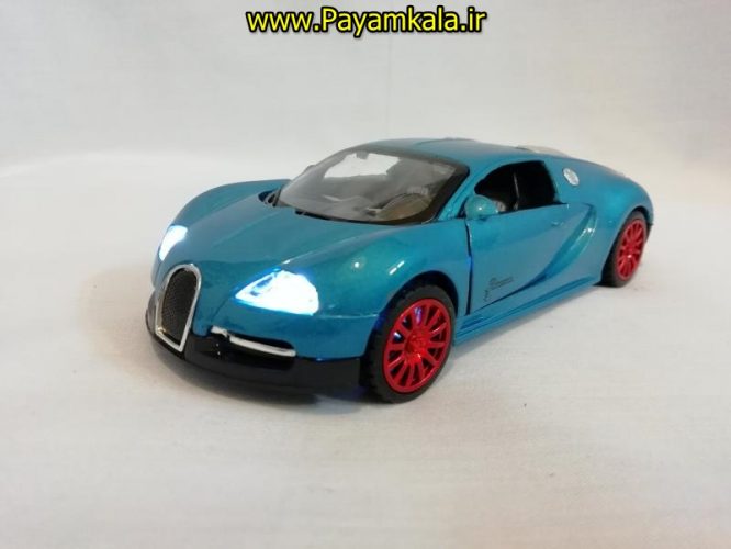 (موسیقی دار) اسباب بازی ماشین بوگاتی متوسط (Bugatti) موزیکال-چراغدار فلزی