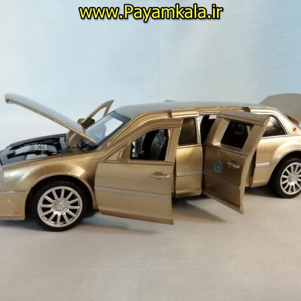 اسباب بازی ماشین کادیلاک لیموزین ریاست جمهوری متوسط (Cadillac) موزیکال-چراغدار فلزی