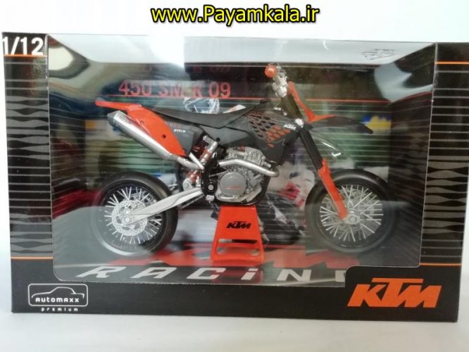 (سایز بزرگ) ماکت فلزی موتورسیکلت کی تی ام (KTM 450SM-R 09)(1/12)