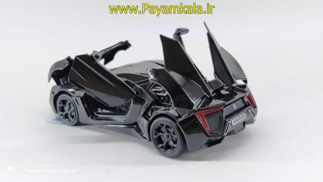 اسباب بازی ماشین لایکن هایپراسپرت متوسط (Lykan HyperSport) سریع و خشن موزیکال-چراغدار فلزی مشکی