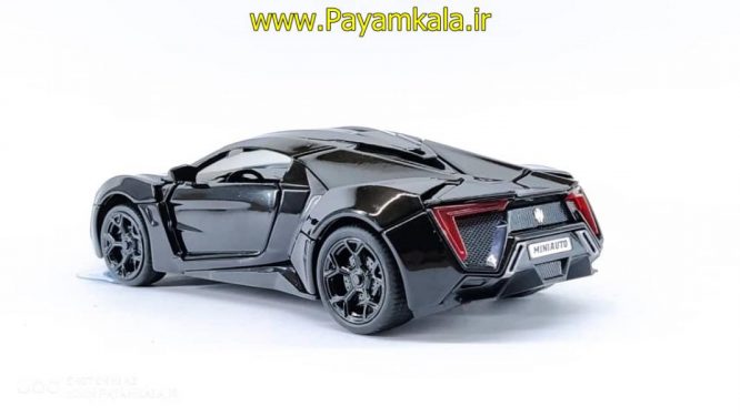 اسباب بازی ماشین لایکن هایپراسپرت متوسط (Lykan HyperSport) سریع و خشن موزیکال-چراغدار فلزی مشکی