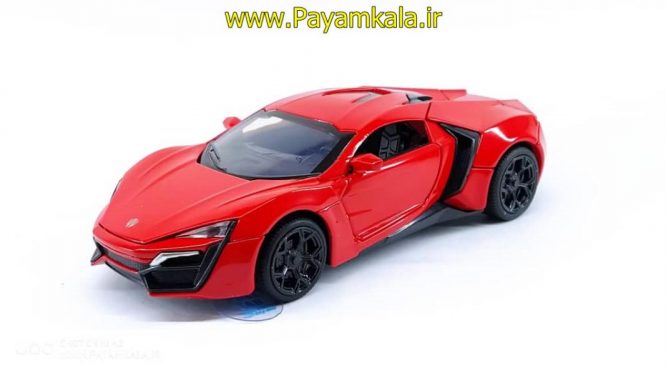 اسباب بازی ماشین لایکن هایپراسپرت متوسط (Lykan HyperSport) سریع و خشن موزیکال-چراغدار فلزی قرمز