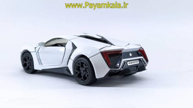 اسباب بازی ماشین لایکن هایپراسپرت متوسط (Lykan HyperSport) سریع و خشن موزیکال-چراغدار فلزی سفید