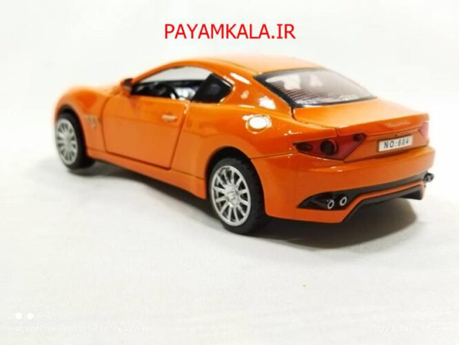 (چهار در بازشو+پخش موسیقی) اسباب بازی ماشین مازراتی متوسط (MASERATI) موزیکال-چراغدار فلزی نارنجی